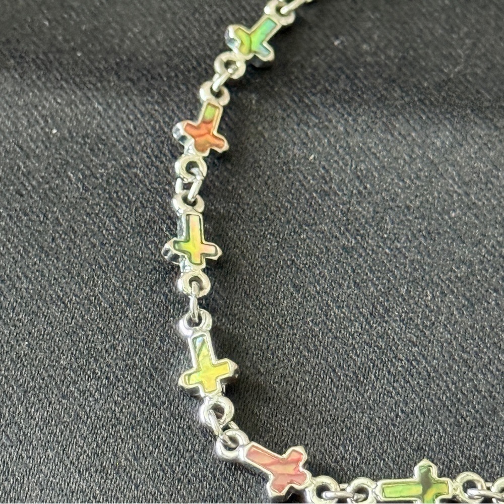 Multi-Color Cross Charm Bracelet - Picture 3 of 6